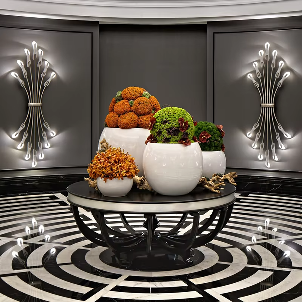 Art firework crystal ceiling chandelier (radial crystal lamp arms + starry sky shape), warm light effect, creating a bright and high-end home atmosphere.