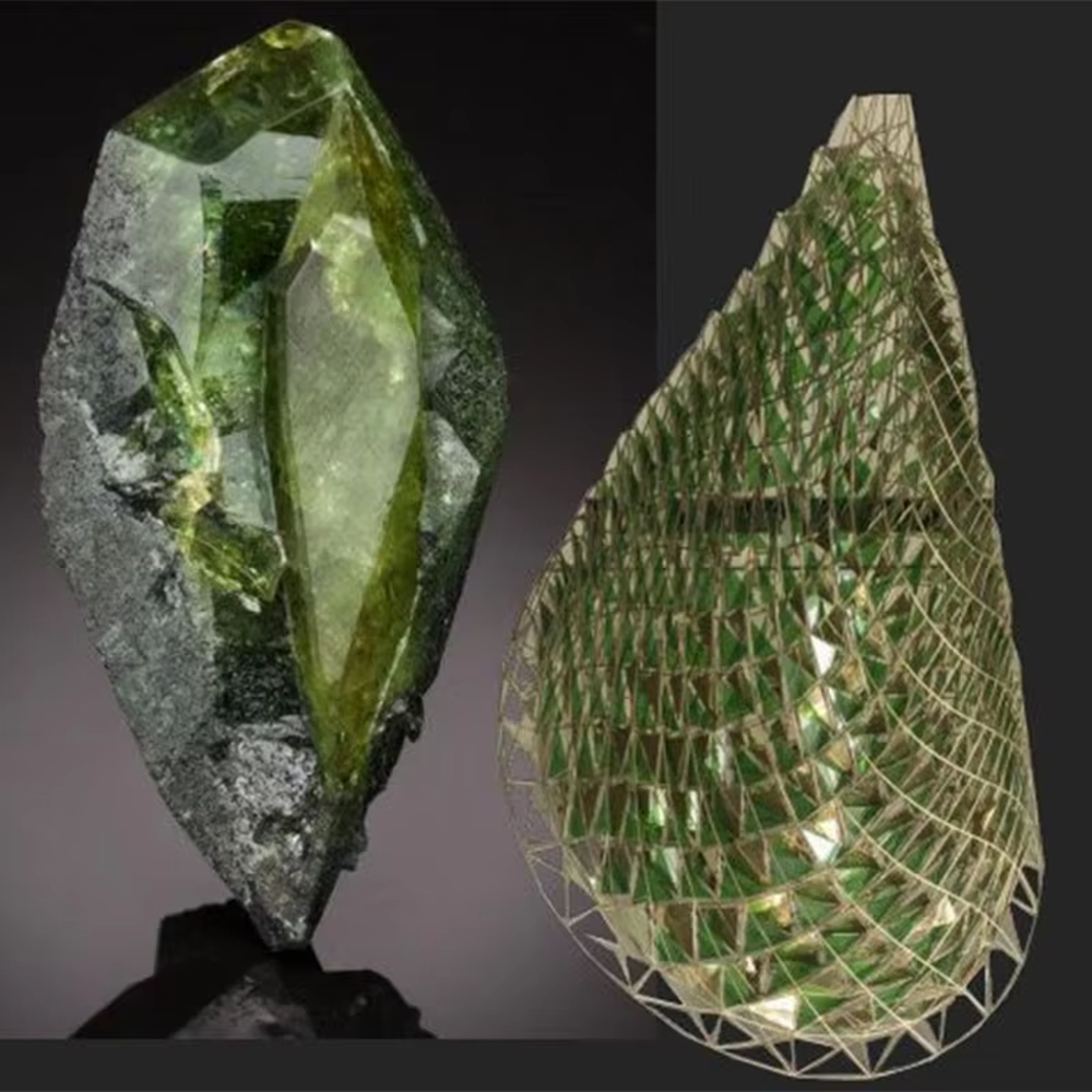 Water-drop shaped light luxury art chandelier with a metal woven frame and green decorative pieces, featuring soft light transmission, designed to enhance the artistic atmosphere of spaces, suitable for high-end indoor scenarios such as hotel lobbies, clubs, and villa entrances