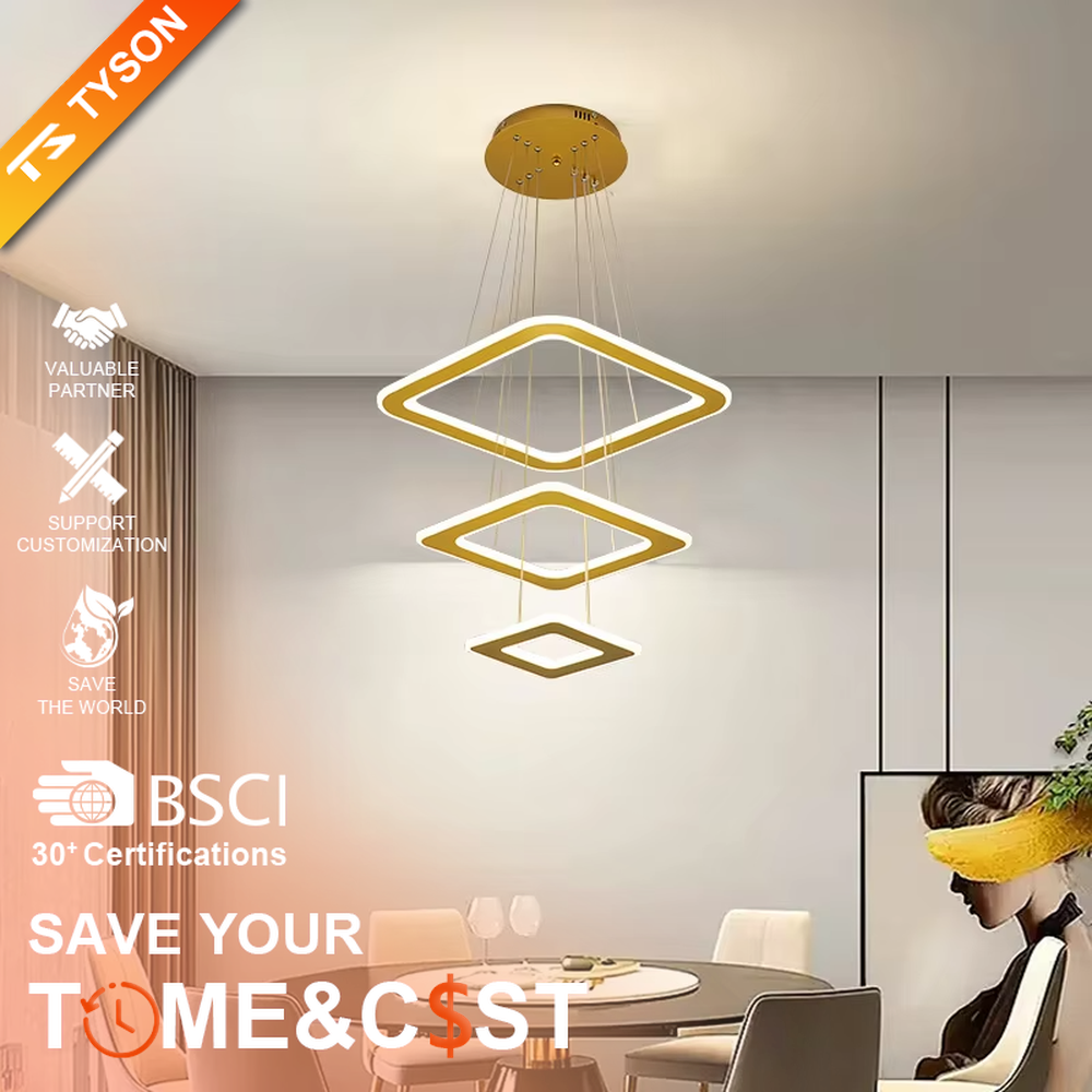 This is a modern minimalist three-layer circular hanging chandelier, featuring a multi-layer hanging design with white circular light strips. It has a simple and grand style, with soft and uniform lighting. It is used for space lighting and decoration to create a minimalist modern atmosphere. Suitable for modern kitchen dining areas, minimalist living rooms, modern apartment dining areas and other places.