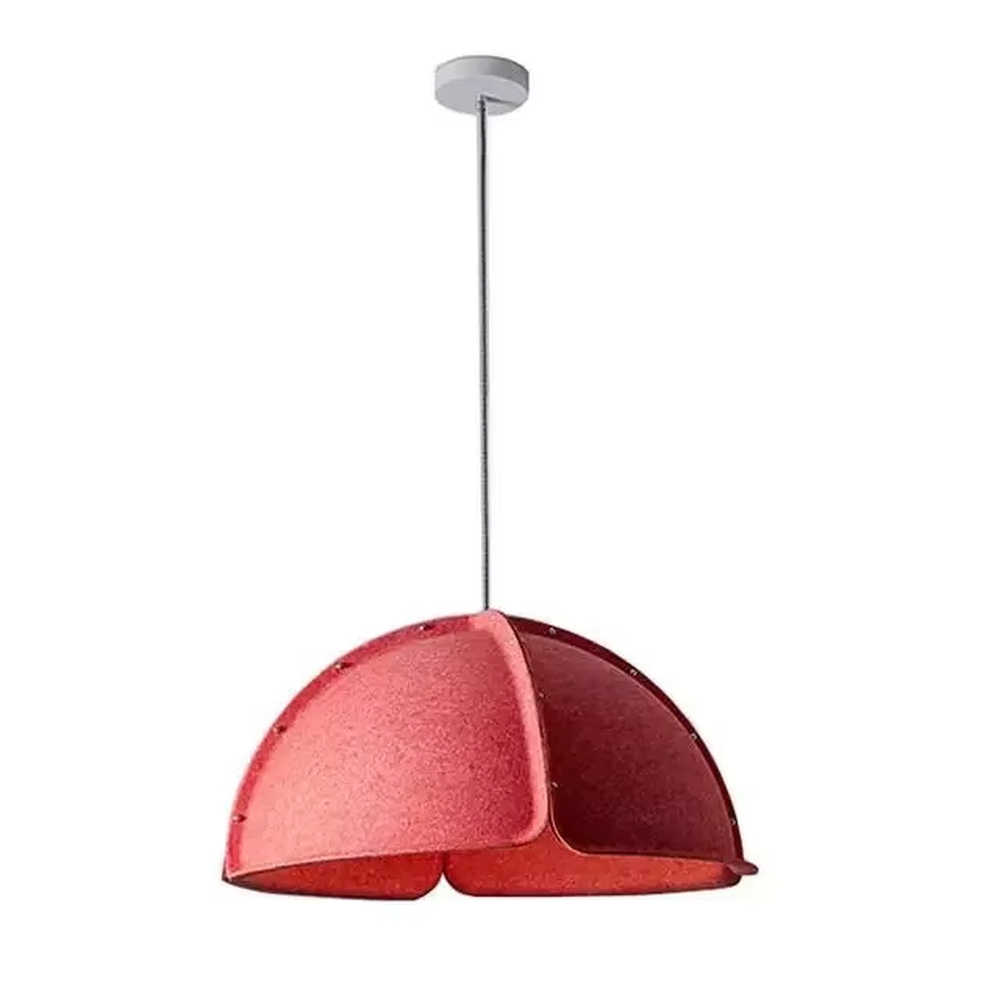 This is a modern minimalist red spliced dome chandelier, with a red spliced dome shape, featuring a minimalist and grand design, modern and stylish. It is used for space lighting and decoration, creating a modern minimalist or vibrant atmosphere. It is suitable for modern minimalist restaurants, Nordic-style home living rooms, creative office areas and other places.