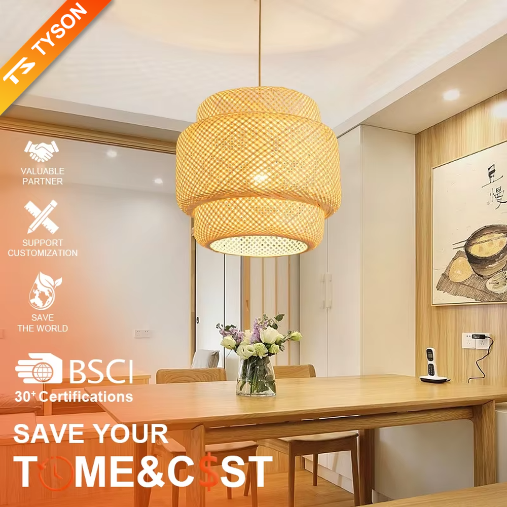 This is a multi-layered rattan round chandelier, woven from natural rattan, with a simple and layered design, exuding a natural pastoral atmosphere. It is used for space lighting and decoration, creating a warm and natural ambiance. It is suitable for Nordic-style home living rooms, homestay guest rooms, pastoral-style restaurants, casual cafes and other places.