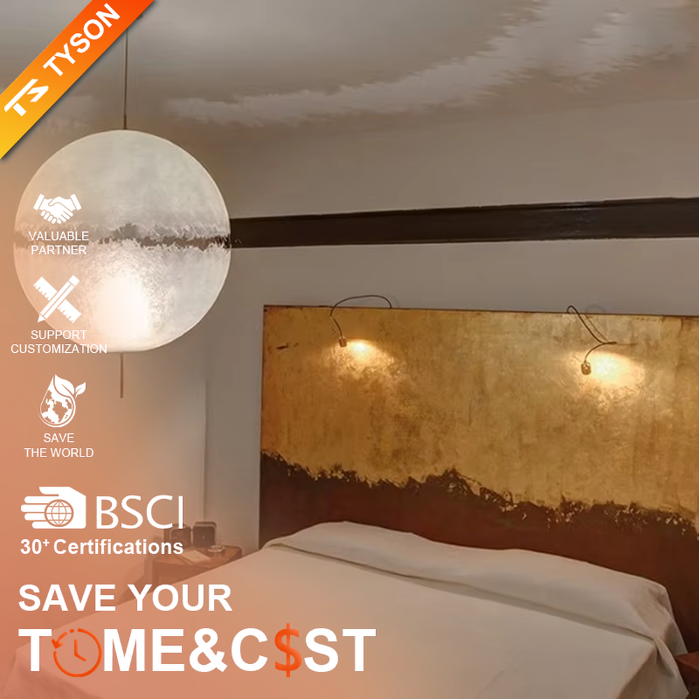 Modern art-style multi-head frosted spherical chandelier, water-textured white shade + black-gold decoration + warm light effect, creating a fresh artistic atmosphere in public spaces.