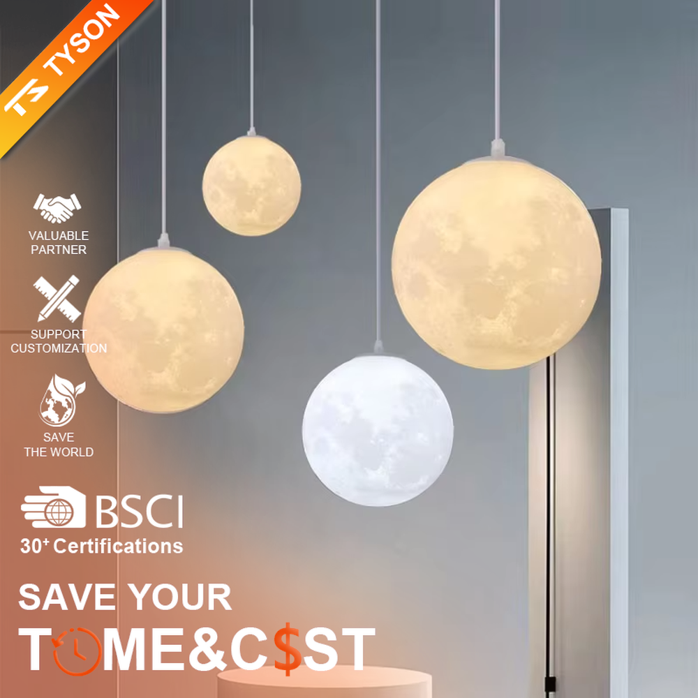 This moon-shaped chandelier simulates lunar surface texture with soft light-transmitting material, hung in varying sizes, serving both lighting and decorative purposes, ideal for Internet celebrity restaurants, cafes, office spaces, exhibition halls and other scenarios.