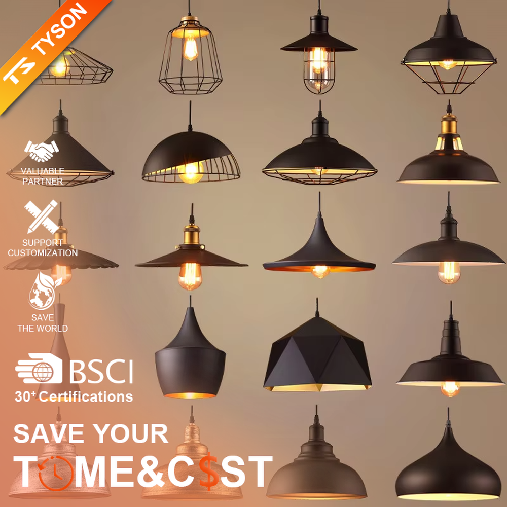 Industrial retro-style brown pleated umbrella-shaped lampshade gold-top pendant light (with Edison bulb), warm light effect, creating a retro literary atmosphere.