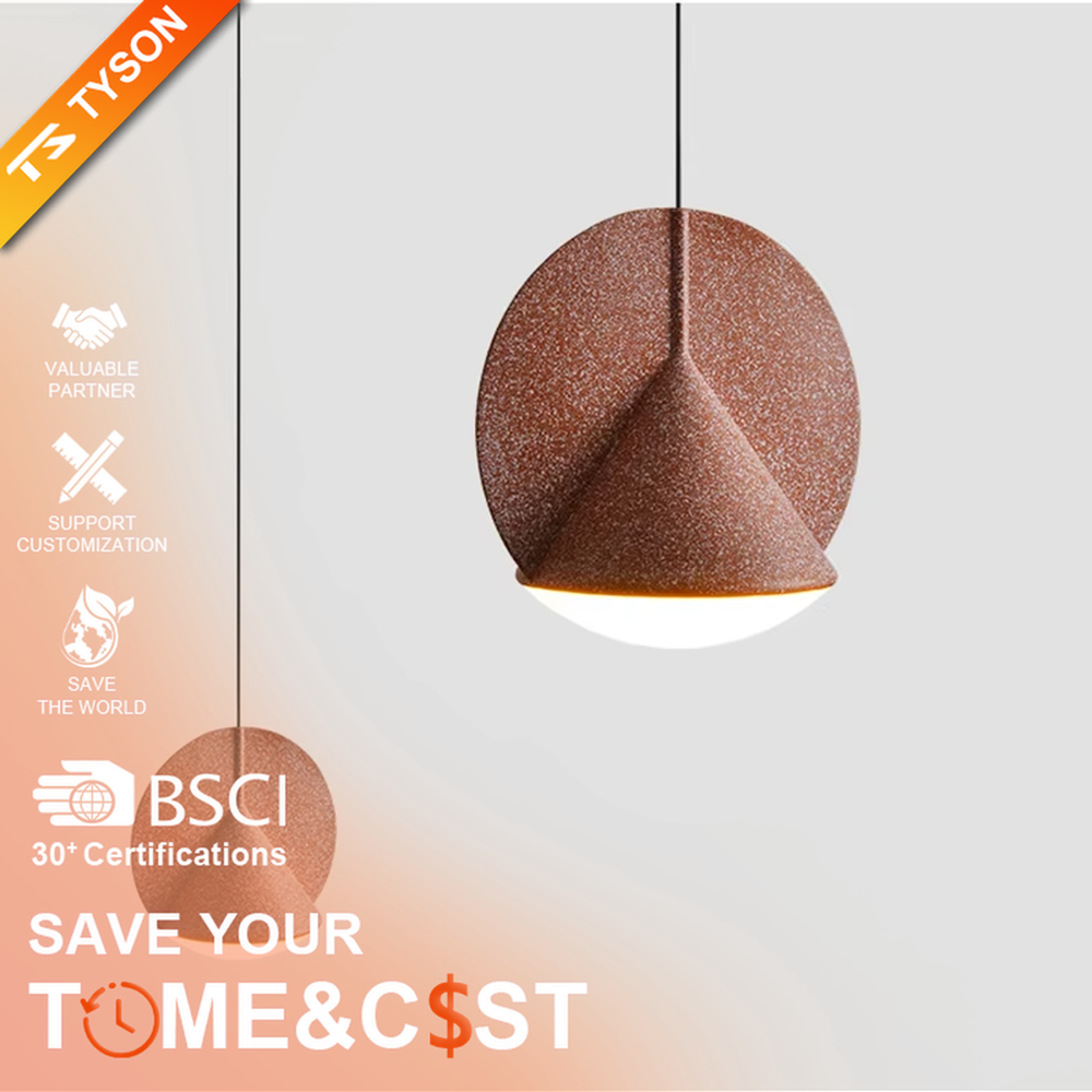 This minimalist acoustic chandelier features a hemispherical lampshade made of sound-absorbing felt (available in dark gray/navy blue), paired with a conical top design, serving both lighting and sound-absorbing functions, ideal for dining rooms, office areas, modern minimalist homes and other scenarios.