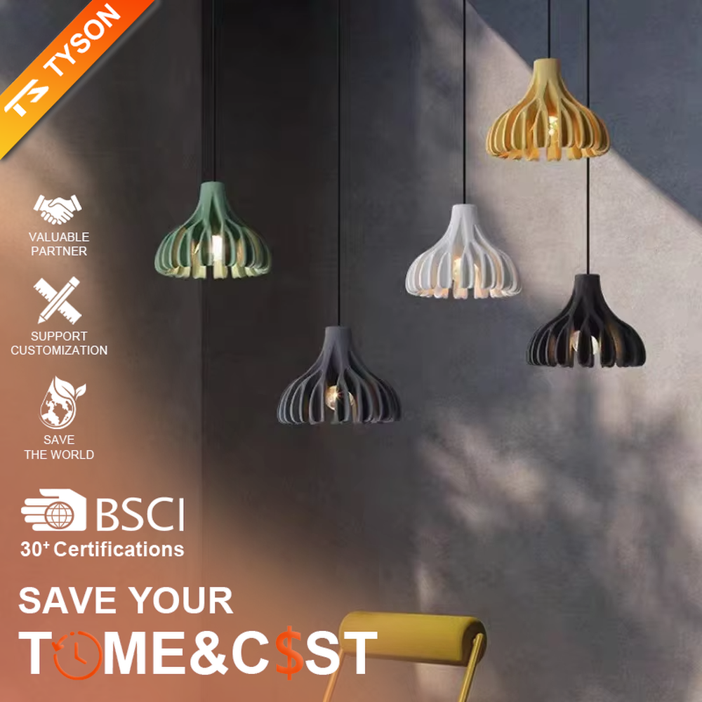 Fresh bud-folded shape multi-color hanging chandelier, bright colors like yellow/green + fan-folded lampshade + black suspension rope, soft warm light, creating a lively and fresh home atmosphere.