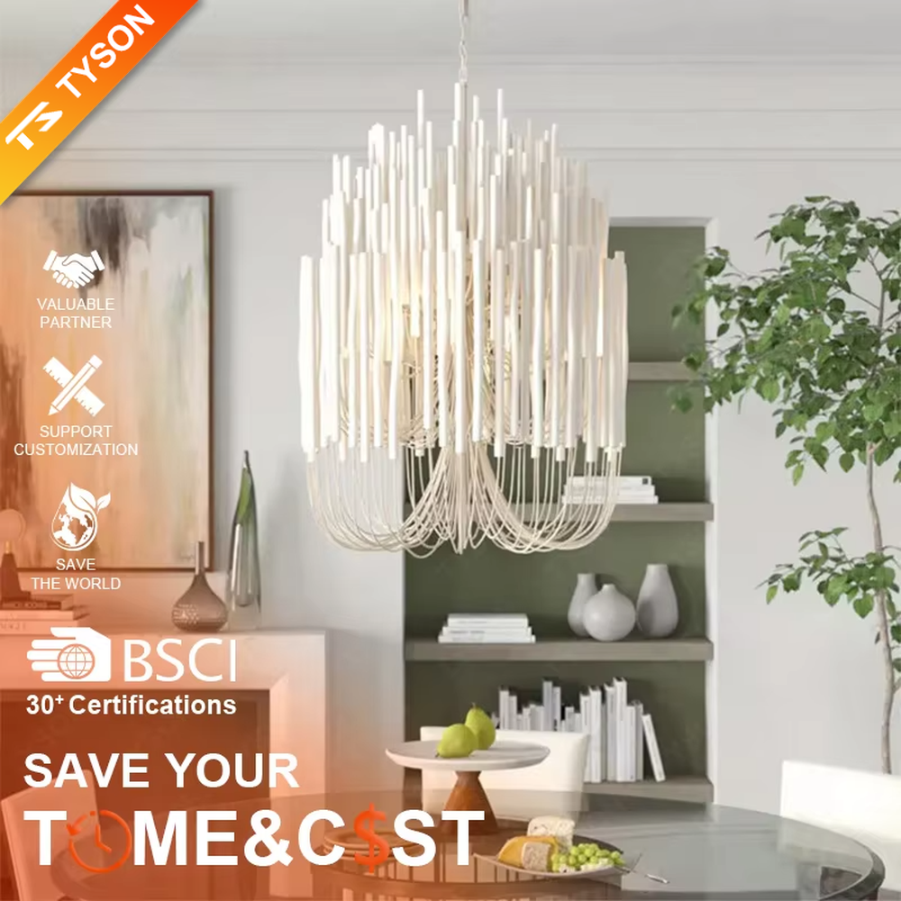 This is a natural-style wooden spherical chandelier, woven into a spherical shape with multiple wooden strips, featuring a simple and rustic design full of natural charm. It is used for space lighting and decoration, creating a warm and natural ambiance. It is suitable for Nordic-style home living rooms, homestay guest rooms, pastoral-style restaurants and other places.