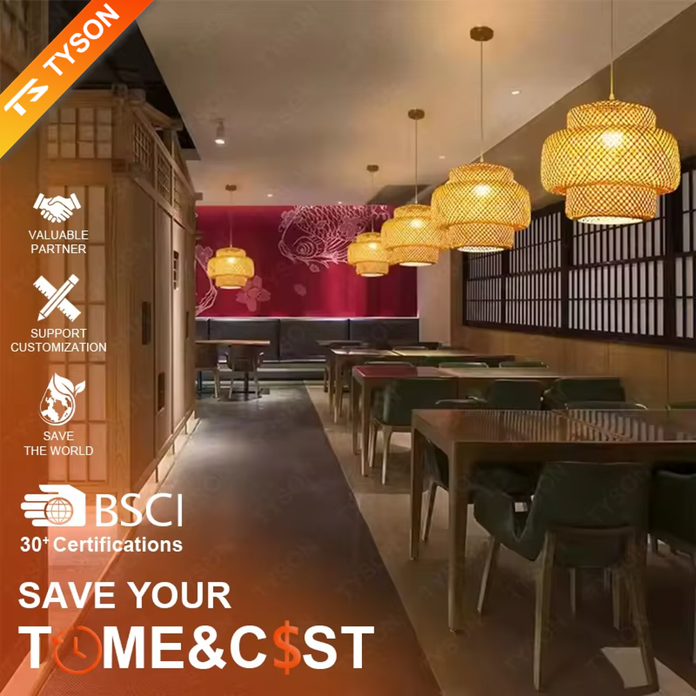 This is a natural rustic-style bamboo woven multi-layer circular chandelier, made of bamboo, with a multi-layer circular design, soft warm light, and a natural and warm style. It is used for space lighting and decoration, creating a natural and rustic atmosphere. Suitable for new Chinese-style tea rooms, Japanese-style restaurants, natural-style homestays and other places.