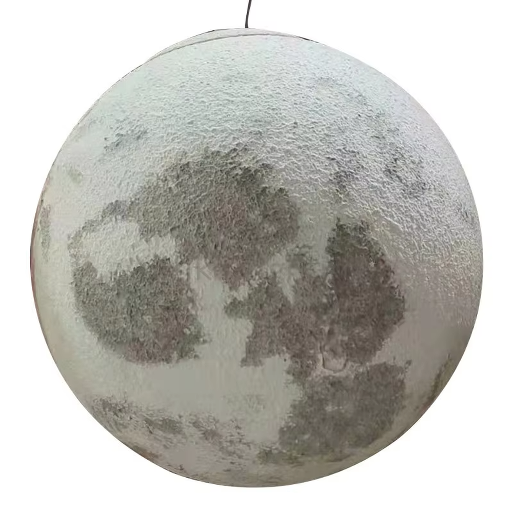 This moon-shaped chandelier simulates lunar surface texture with soft light-transmitting material, hung in varying sizes, serving both lighting and decorative purposes, ideal for Internet celebrity restaurants, cafes, office spaces, exhibition halls and other scenarios.