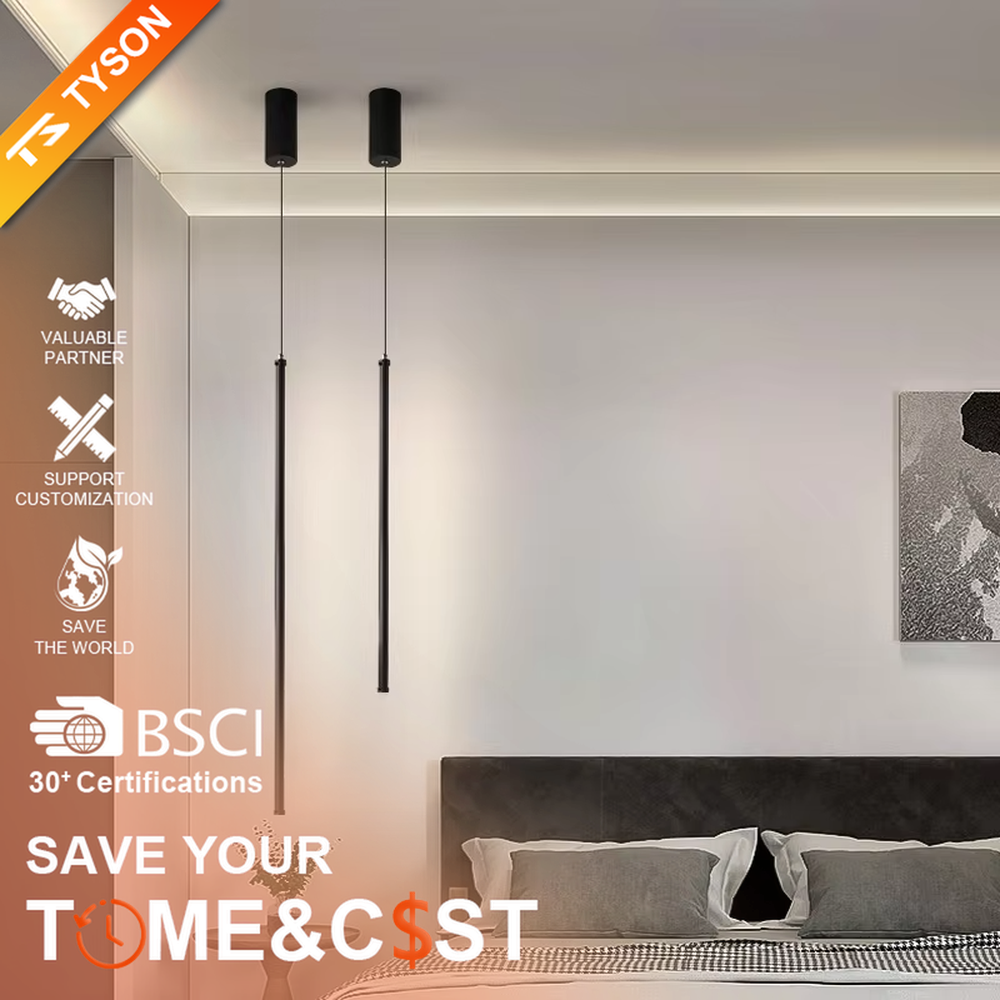 This is a modern minimalist linear pendant light, featuring a slim lamp body crafted from matte black metal, with a staggered hanging design that is simple and neat. It emits soft and uniform light, serving both lighting and decorative purposes, suitable for minimalist entrances, bedroom headboards, light luxury bars, stairwells and other scenarios.