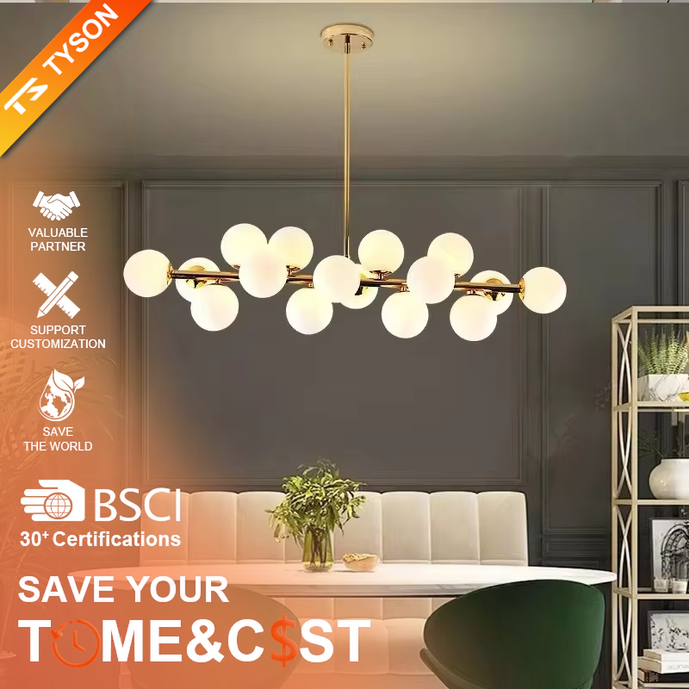 Modern minimalist cloud-shaped chandelier, with a golden metal frame and milky white glass ball lampshades, featuring soft and uniform light, combining decorative and lighting functions, suitable for living rooms, dining rooms, bedrooms and other modern style spaces.