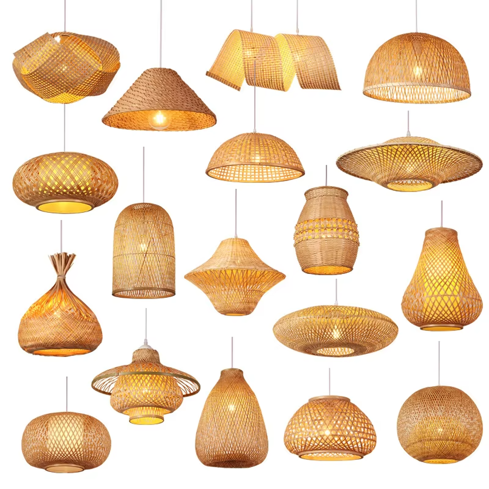 This new Chinese-style bamboo woven hemisphere chandelier is made of natural bamboo strips woven into a hollow hemisphere shape. Warm light refracts a soft halo through the bamboo texture, serving both lighting and decorative purposes, suitable for natural-style spaces such as restaurants and homestays.
