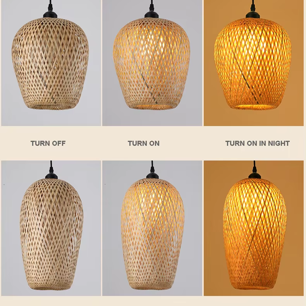 This wabi-sabi style hand-woven rattan cloud chandelier is made of natural rattan woven into an irregular UFO shape. Warm light passes through the woven texture to emit a soft and transparent halo, combining natural texture and artistic atmosphere, suitable for lighting and decoration in natural style spaces such as restaurants and tea rooms.