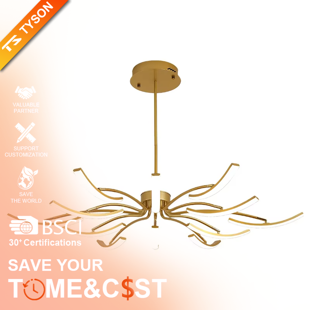 Modern art spider-shaped chandelier, featuring a radial branch structure made of black metal with built-in LED lighting. Its dynamic and tensile lines combine a sense of technology and artistic ambiance, making it a high-end decorative lighting fixture that elevates the space's style.