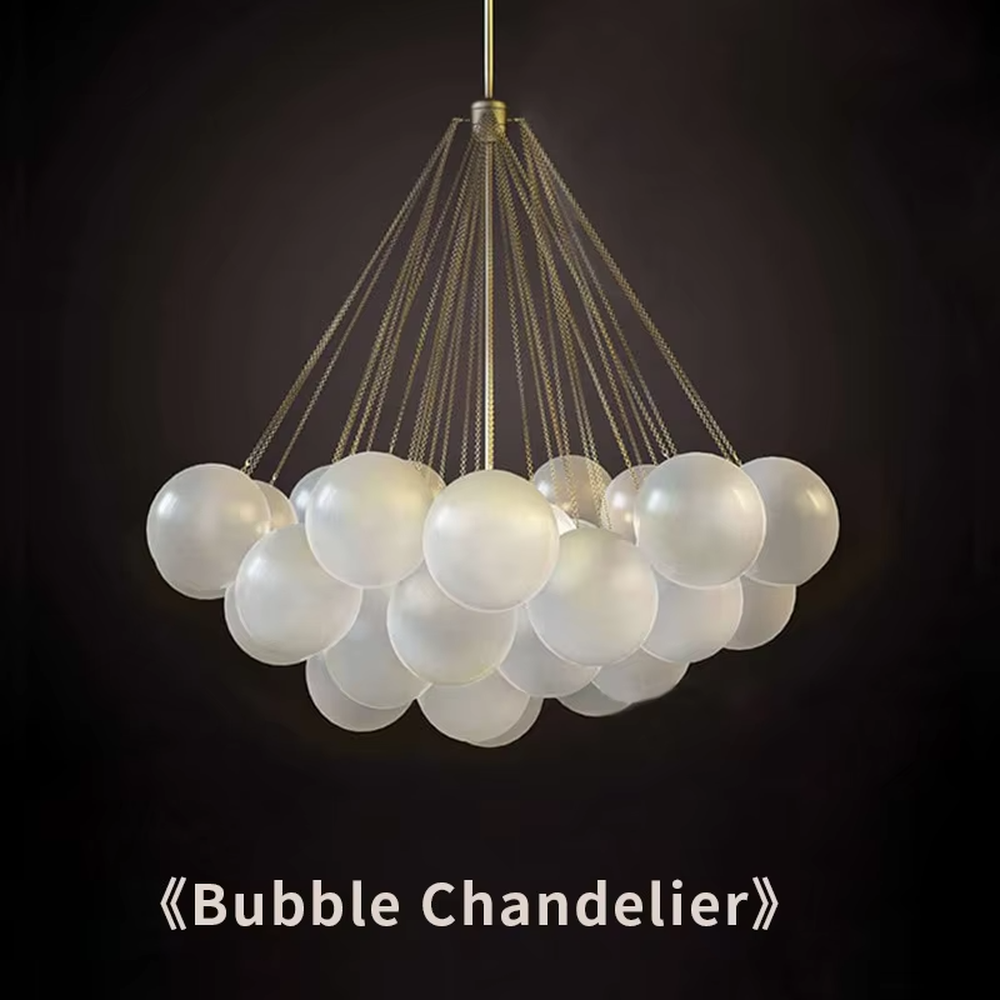 This modern light luxury milk-white cluster chandelier features a gold metal frame, paired with multiple milky white frosted glass ball lampshades arranged in a cloud-like staggered layout. When lit, it emits a soft and gentle glow, combining romantic ambiance with design appeal. Ideal for living rooms, dining rooms, bedrooms, and other spaces, it adds a warm and exquisite touch to modern light luxury, Nordic, or minimalist home environments.