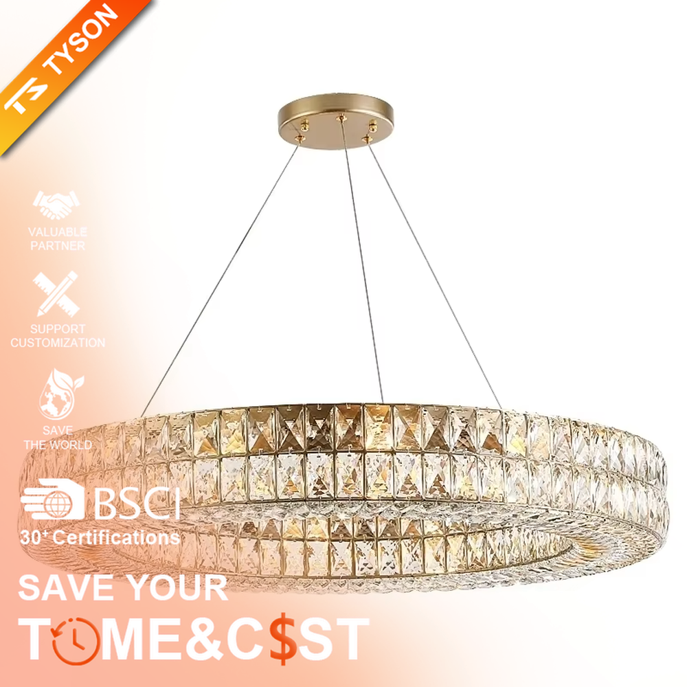 This modern light luxury linear crystal chandelier features a gold metal frame, inlaid with two layers of cut crystal blocks to form a square shape. When lit, light refracts through the crystals to emit a brilliant and luxurious glow, combining an exquisite texture with an ambient atmosphere. Ideal for dining rooms, bars, light luxury apartments, and other spaces, it adds an exquisite and sophisticated touch to modern minimalist or light luxury home environments.
