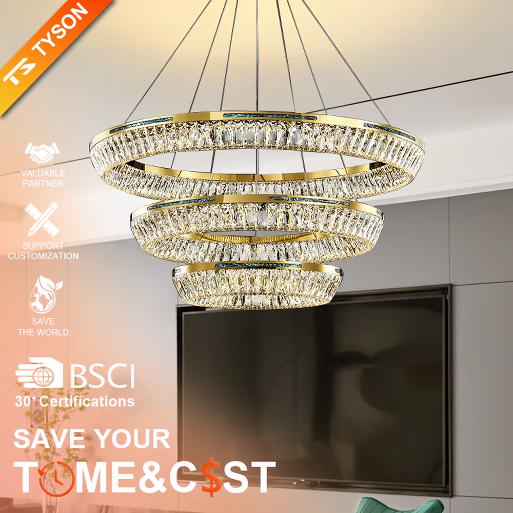 This modern light luxury rectangular two-layer crystal chandelier features a gold metal frame, inlaid with transparent long crystals to form a double-layered rectangular shape. When lit, light refracts through the crystal to emit a brilliant and soft glow, combining an exquisite texture with an ambient atmosphere. Ideal for dining rooms, bars, and above dining tables in light luxury apartments, it adds an exquisite and sophisticated touch to modern minimalist or light luxury spaces.