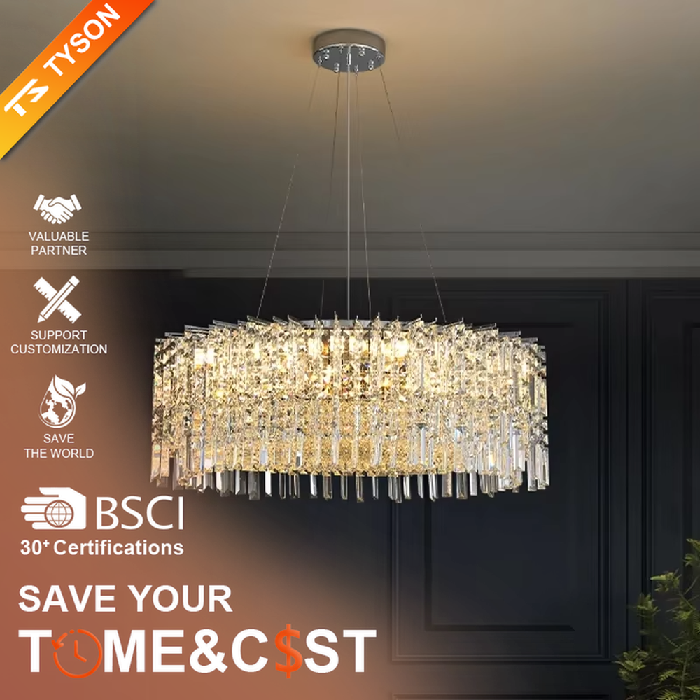 This modern light luxury square crystal chandelier features a silver metal frame, with dense transparent long crystals hanging down to form a square shape. When lit, light refracts through the crystal to emit a brilliant and soft glow, combining an exquisite texture with an ambient atmosphere. Ideal for bedrooms, dining rooms, light luxury apartments, and other spaces, it adds an exquisite and sophisticated touch to modern minimalist or light luxury home environments.