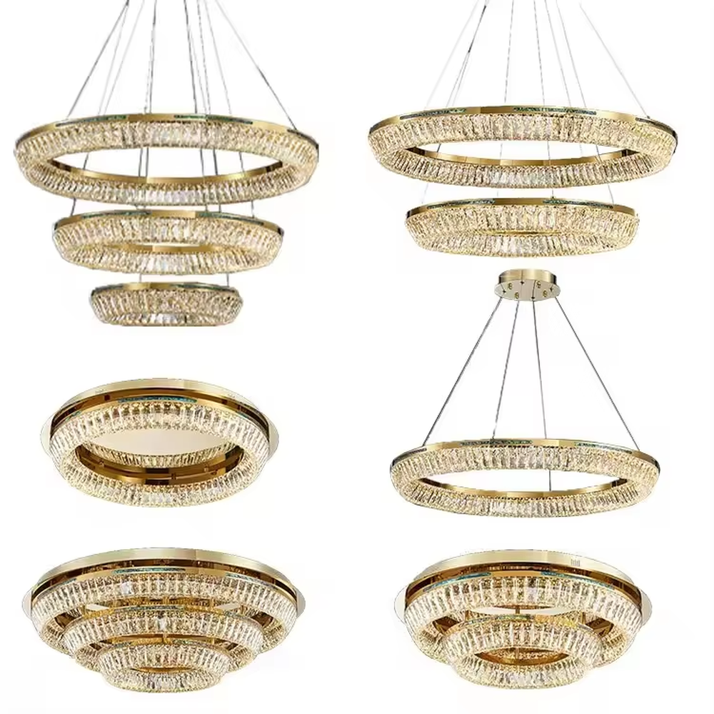 This modern light luxury rectangular two-layer crystal chandelier features a gold metal frame, inlaid with transparent long crystals to form a double-layered rectangular shape. When lit, light refracts through the crystal to emit a brilliant and soft glow, combining an exquisite texture with an ambient atmosphere. Ideal for dining rooms, bars, and above dining tables in light luxury apartments, it adds an exquisite and sophisticated touch to modern minimalist or light luxury spaces.