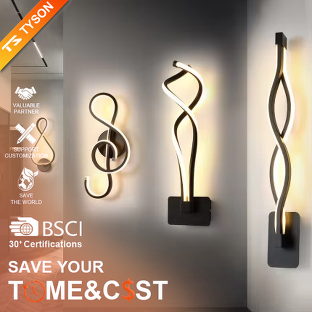 This is a modern minimalist spiral-shaped wall lamp, designed with a metal frame and warm light strip, featuring a flexible and linear shape, and showing a stylish and elegant look under warm light. It is used to decorate the wall and provide local lighting, with both aesthetics and practicality. It is suitable for modern home bedrooms, living room feature walls, hotel guest room bedside walls, high-end apartment corridors and other places.