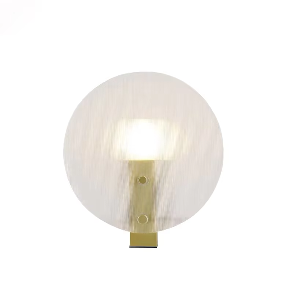 Modern artistic circular texture decorative table lamp, black base + spherical soft light shade, soft and warm lighting, creating a high-end minimalist atmosphere.