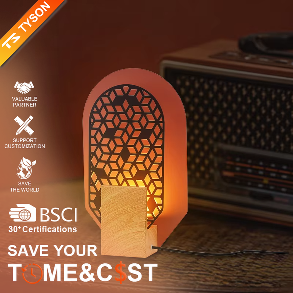 This is an artistic geometric hollow arch table lamp, with an arched hollow design (hexagonal geometric pattern), available in styles like white and orange, paired with different material bases. It features strong artistic sense, and the light forms unique light and shadow through the hollow. It is used for local desktop lighting and decoration, creating an artistic and warm atmosphere. Suitable for art exhibition halls, corners of modern home studies, designer studios and other places.