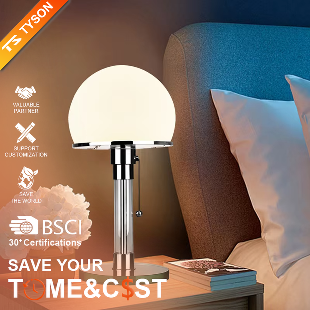 Modern light luxury adjustable-height mushroom table lamp, with a milky white spherical lampshade paired with a chrome-plated + transparent acrylic adjustable-height lamp pole, featuring a pull-chain switch, and a green acrylic base, emitting soft and even light, combining decorativeness and practicality, suitable for lighting and decoration in spaces such as bedroom nightstands, study desks, and living room side tables.