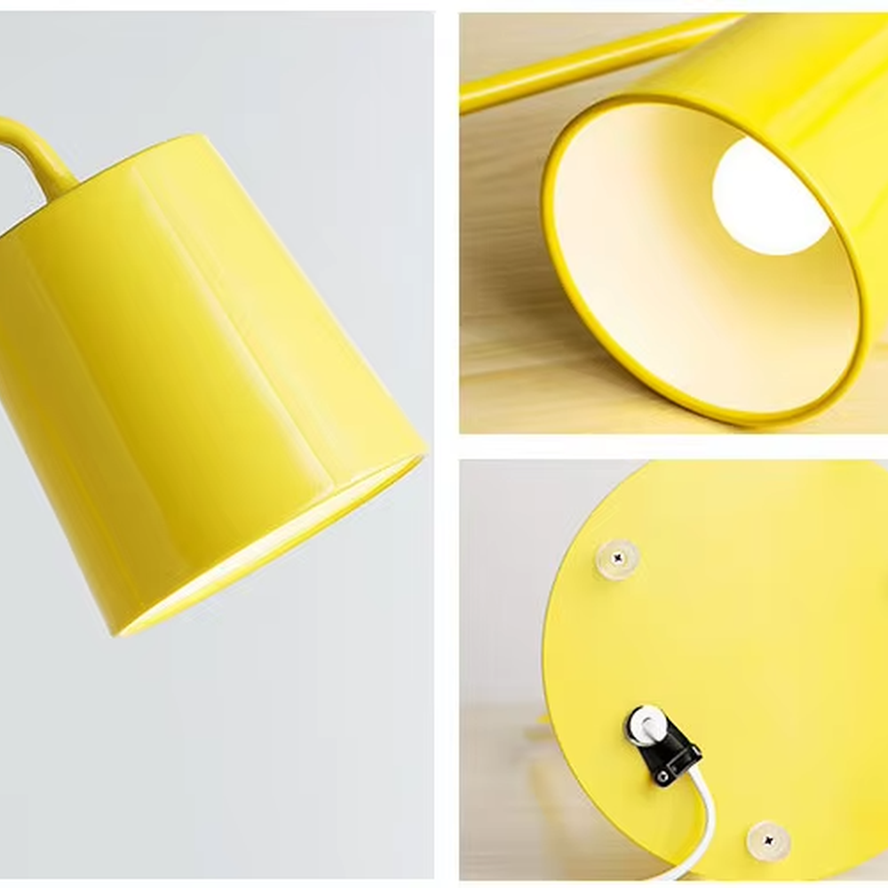 Modern minimalist bright green curved-arm metal floor lamp, bright metal material + warm light effect, creating a fresh and vibrant home atmosphere.