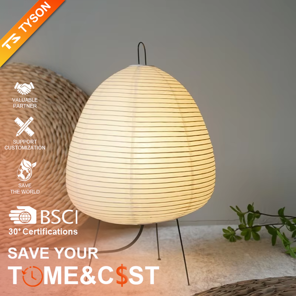 This wabi-sabi style egg-shaped table lamp features a striped light-transmitting paper lampshade, supported by a black metal tripod, with a simple and soft shape, serving both lighting and decorative purposes, ideal for bedroom bedside tables, homestay rooms, wabi-sabi style spaces and other scenarios.