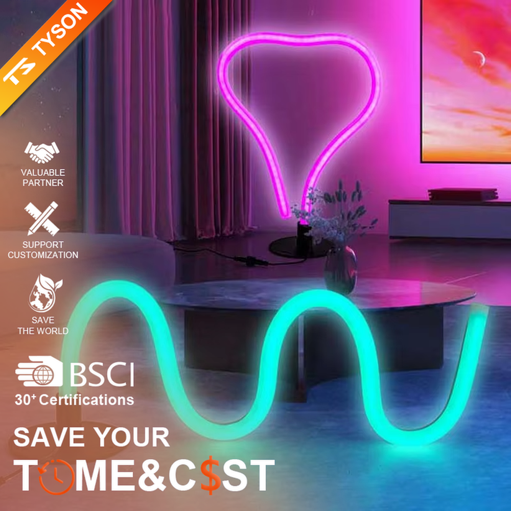 This is a modern creative bendable neon floor lamp, featuring a freely shapeable neon light strip with cool lighting colors (fluorescent green in the picture), paired with a black base. The design is full of creativity and personality, with a strong lighting atmosphere. It is used for space ambient lighting and decoration to create a trendy and personalized atmosphere. Suitable for modern-style living rooms, internet-famous check-in rooms, music studios, streetwear stores and other places.