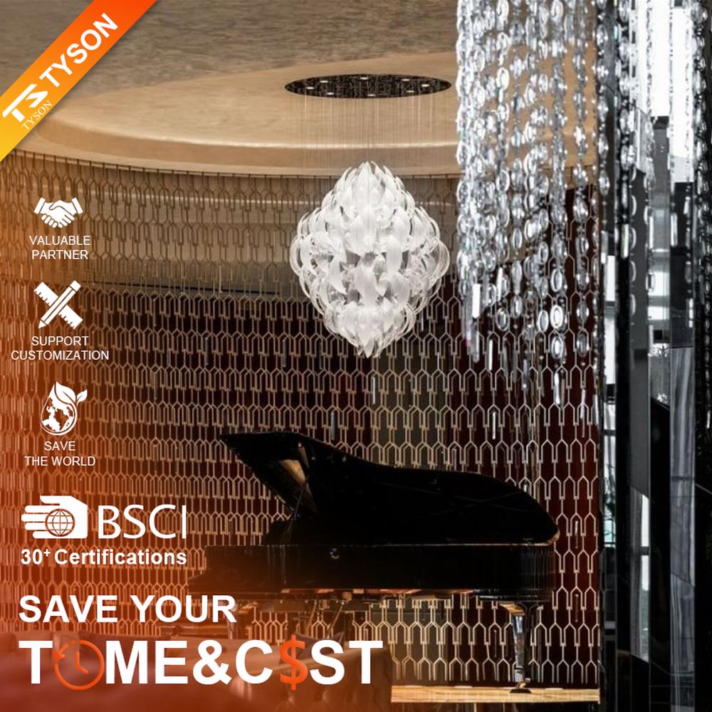 Modern Art Cloud-Shaped Crystal Chandelier, composed of layered irregular transparent crystal/acrylic sheets, serves both lighting and decorative purposes, ideal for luxury hotel lobbies, clubs, sales centers, light luxury living rooms and other high-ceiling spaces.