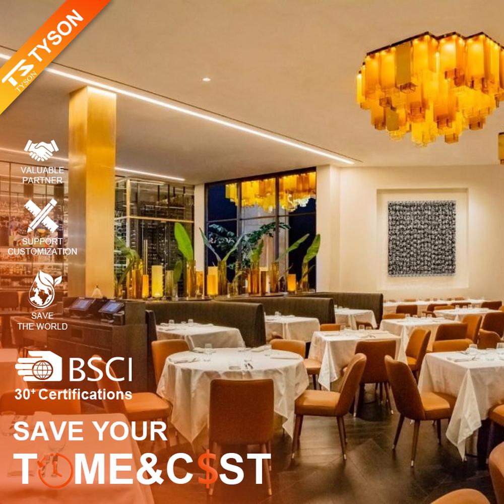 Modern Light Luxury Stacked Square Chandelier, Composed of Layered Amber Acrylic Blocks with Gold Metal Frame, Serves Both Lighting and Decorative Purposes, Ideal for High-End Restaurants, Hotel Lobbies, Clubs, etc.
